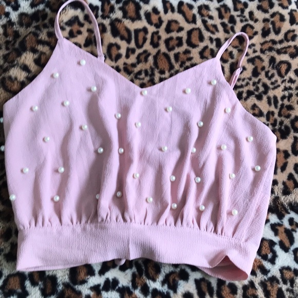 Size small pink and pearl crop top - Picture 1 of 3